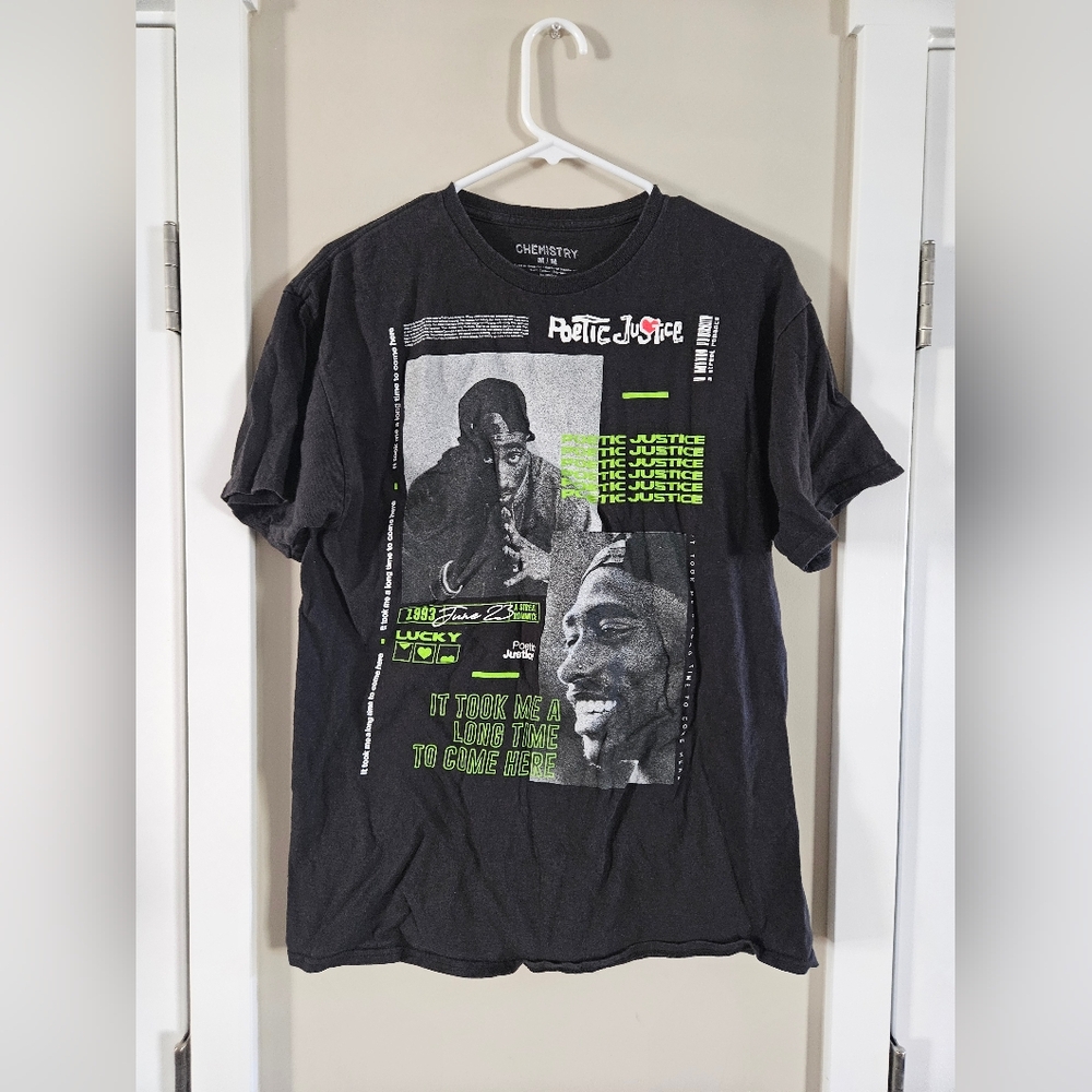 Chemistry mens medium‎ Tupac 2pac poetic justice graphic rap black tee shirt